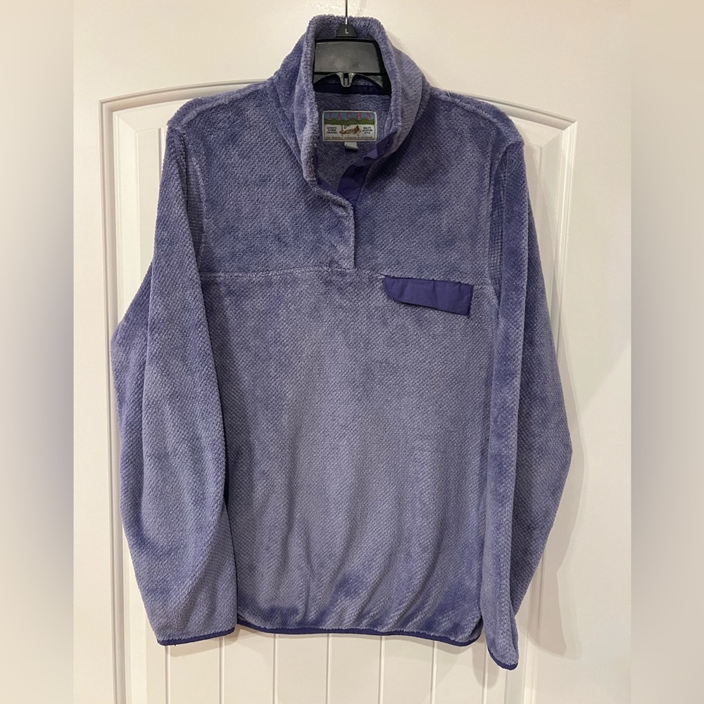Size large- JACHS 1/4-SNAP PULLOVER FLEECE- purple and soft!